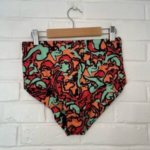 Free People Beach Vibrant Abstract High-Waisted Bikini Bottoms Women’s Size S